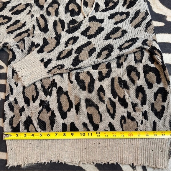 R13 Cashmere Hoodie Oversized Sweater Long Sleeve Leopard🌸 - Picture 11 of 16